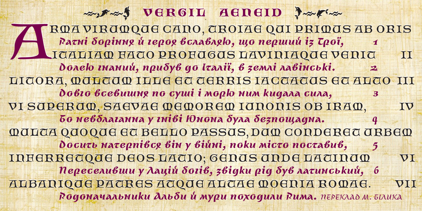 Ejemplo de fuente Bethencourt Italic